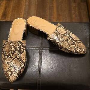 a new day Brown Snake Print Mules